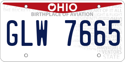 OH license plate GLW7665