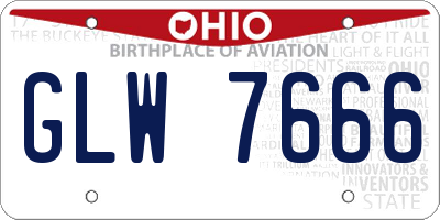 OH license plate GLW7666