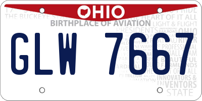 OH license plate GLW7667