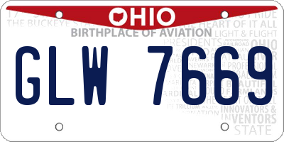 OH license plate GLW7669