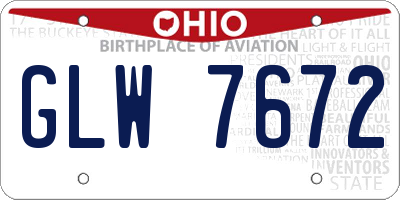 OH license plate GLW7672