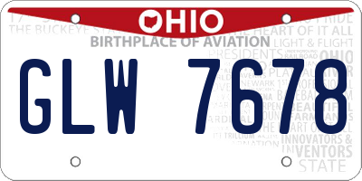 OH license plate GLW7678