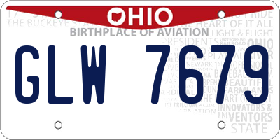 OH license plate GLW7679