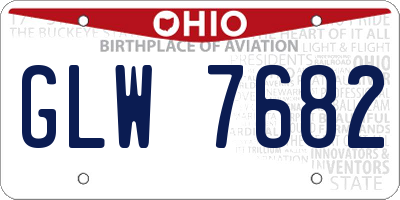 OH license plate GLW7682