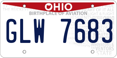 OH license plate GLW7683