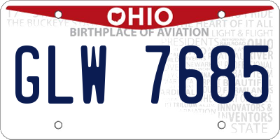OH license plate GLW7685