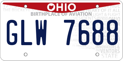 OH license plate GLW7688