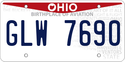OH license plate GLW7690