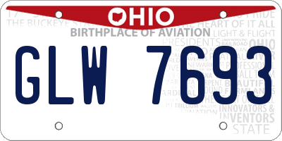 OH license plate GLW7693