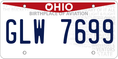 OH license plate GLW7699