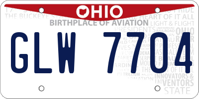 OH license plate GLW7704