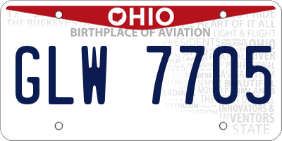 OH license plate GLW7705
