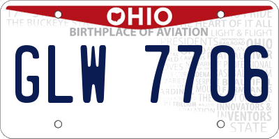 OH license plate GLW7706