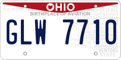 OH license plate GLW7710