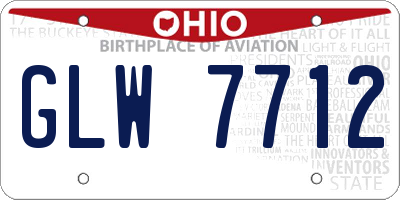 OH license plate GLW7712
