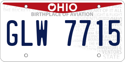 OH license plate GLW7715