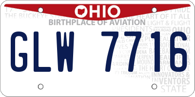 OH license plate GLW7716