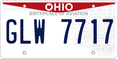 OH license plate GLW7717