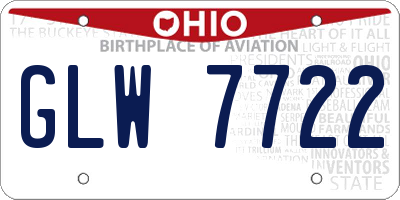 OH license plate GLW7722