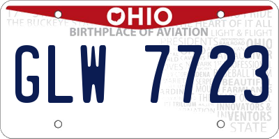 OH license plate GLW7723