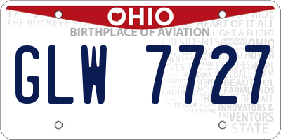 OH license plate GLW7727