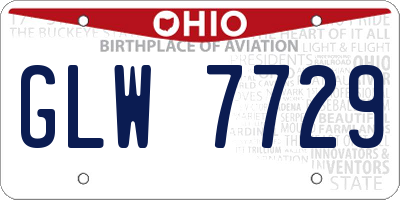 OH license plate GLW7729