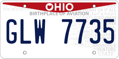 OH license plate GLW7735