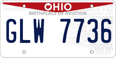 OH license plate GLW7736