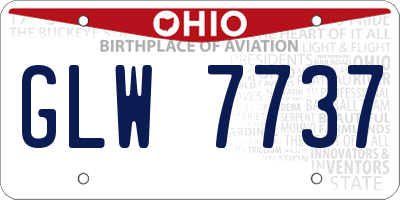 OH license plate GLW7737