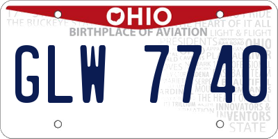 OH license plate GLW7740