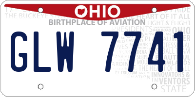 OH license plate GLW7741