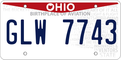 OH license plate GLW7743