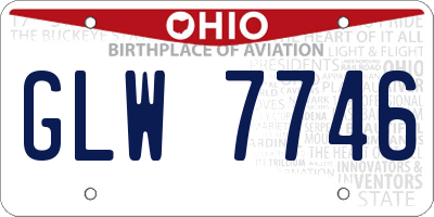 OH license plate GLW7746