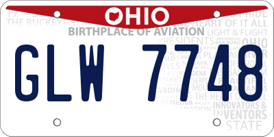 OH license plate GLW7748
