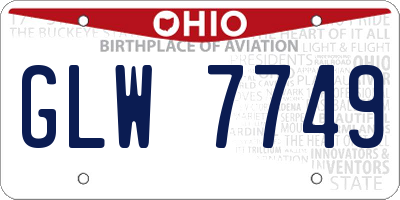 OH license plate GLW7749
