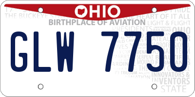 OH license plate GLW7750