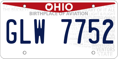 OH license plate GLW7752