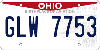OH license plate GLW7753