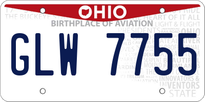 OH license plate GLW7755
