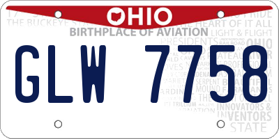 OH license plate GLW7758