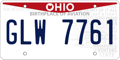 OH license plate GLW7761