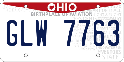 OH license plate GLW7763