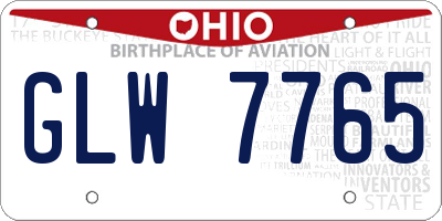 OH license plate GLW7765