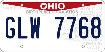 OH license plate GLW7768