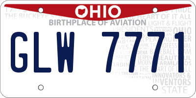 OH license plate GLW7771