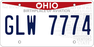 OH license plate GLW7774