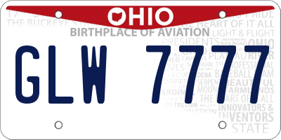 OH license plate GLW7777
