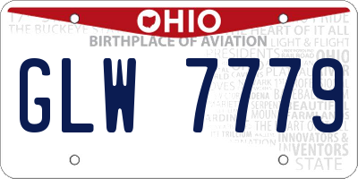 OH license plate GLW7779