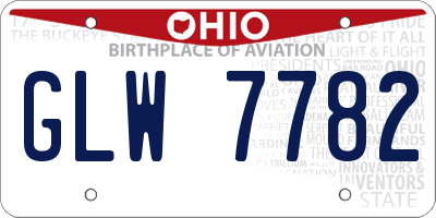OH license plate GLW7782