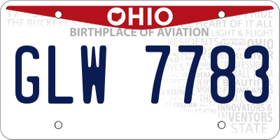OH license plate GLW7783